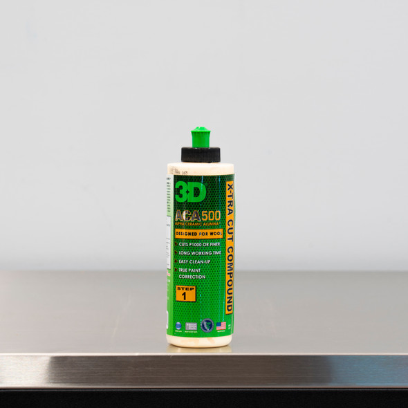 3D ACA 500 X-Tra Cut Compound 8oz | Heavy Cutting Body Shop Safe The Clean Garage