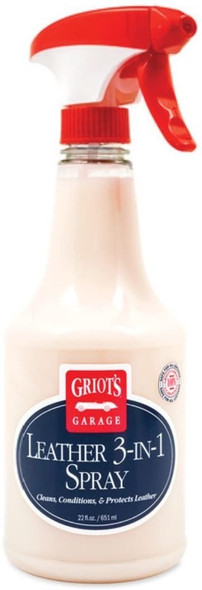 The Clean Garage Griot's Garage Leather 3 in 1 Spray 22oz | Cleans and Conditions
