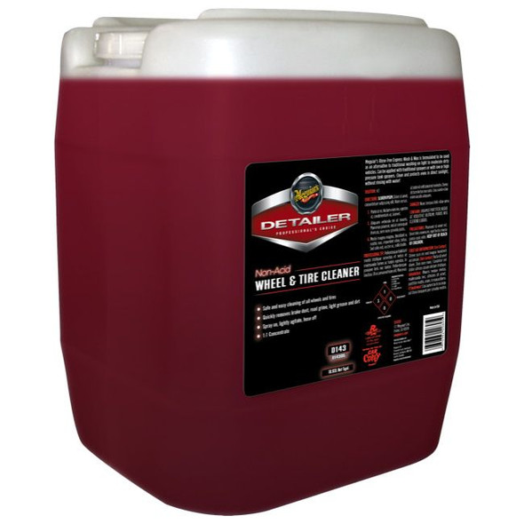 The Clean Garage Meguiars D143 Non Acid Wheel and Tire Cleaner 5 Gallon | D14305