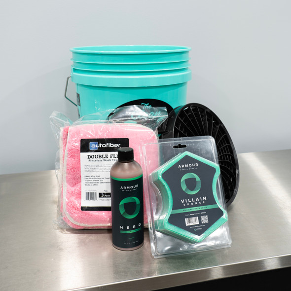 Armour Detail Supply Hero and Villain Rinseless Wash Kit | The Clean Garage Bucket