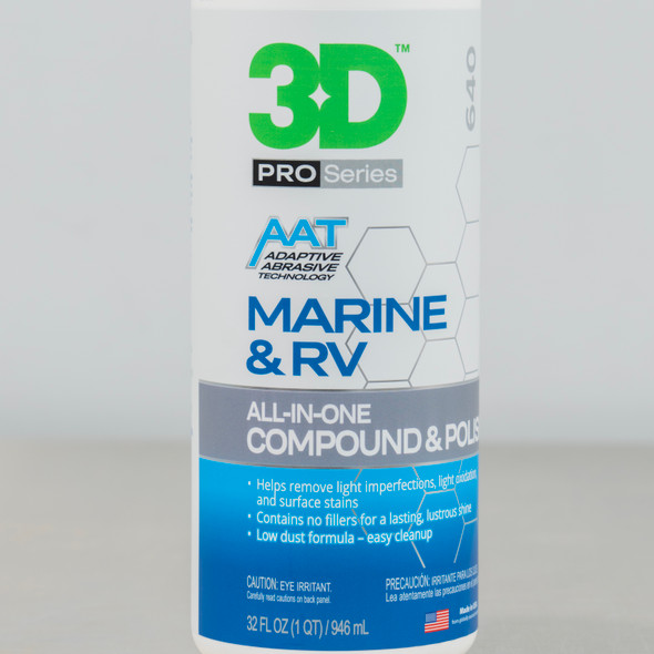 3D AAT 640 Marine and RV All In One Compound and Polish 32oz