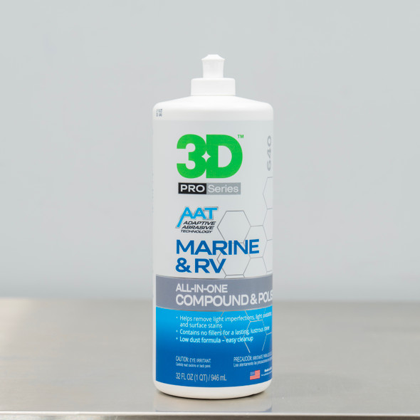 3D AAT 640 Marine and RV All In One Compound and Polish 32oz